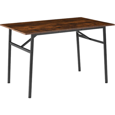 Table de salle à manger style industriel 120 x 75 76 cm bois foncé