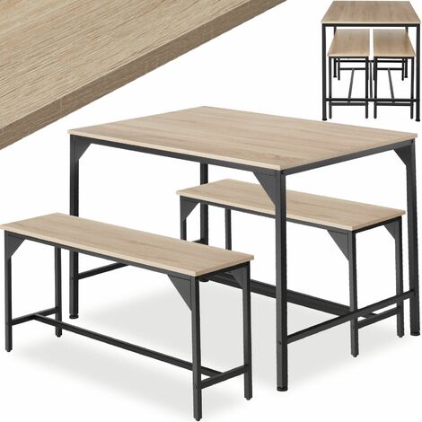 Lot chaises de salle à manger 3 pièces bois et acier clair