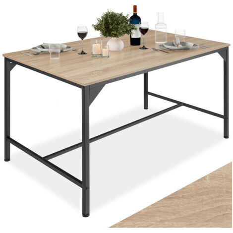 Table de salle à manger style industriel 120 x 75 cm bois clair