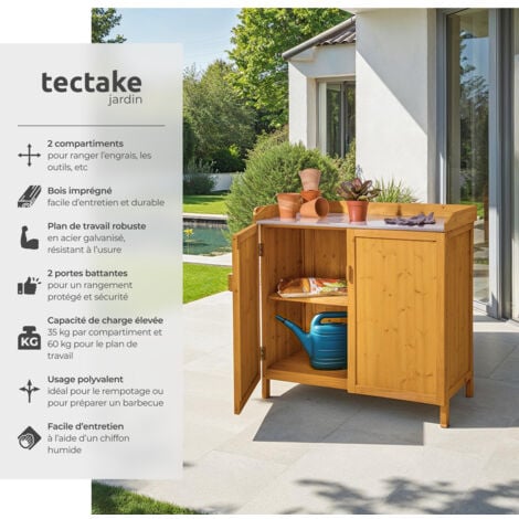 Armoire de jardin basse table de jardinage en bois de pin imprégné