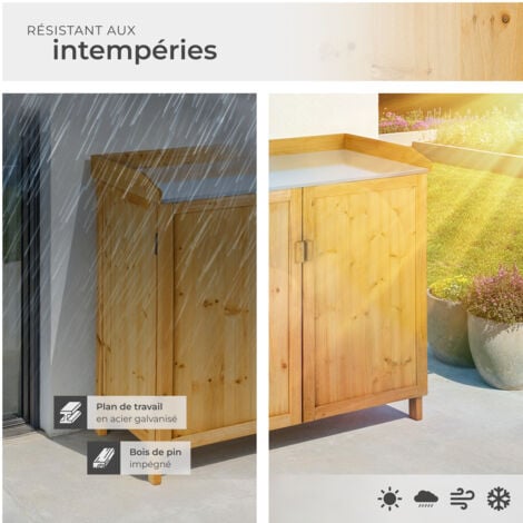 Armoire de jardin basse table de jardinage en bois de pin imprégné