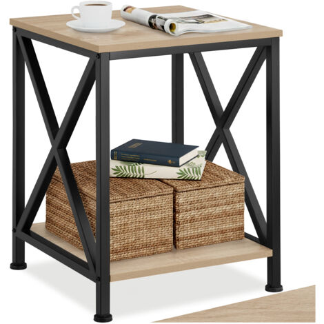 Table d'appoint 40,5 x 52,5 cm en panneau aggloméré bois clair (1/5)