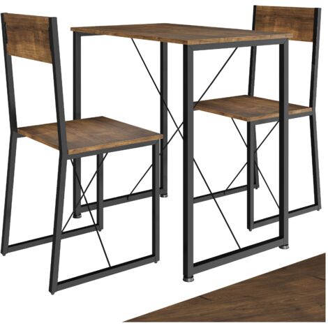 Lot chaises de salle à manger 3 pièces en panneau aggloméré bois foncé