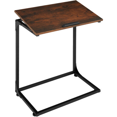 Table d'appoint 55 x 35 66,5 cm en panneau aggloméré bois foncé (1/5)