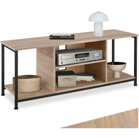 Meuble TV Style industriel Pieds réglables en hauteur Bois clair (1/5)