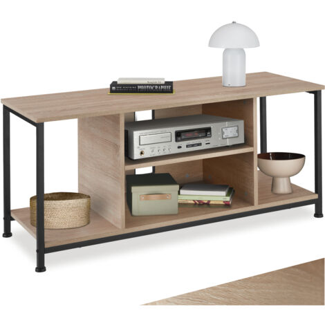 Meuble TV Style industriel Pieds réglables en hauteur Bois clair (1/5)