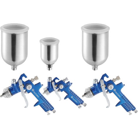 Lot de 3 pistolets à peinture hvlp avec buse de 0,8 / 1,3 / 1,7 mm