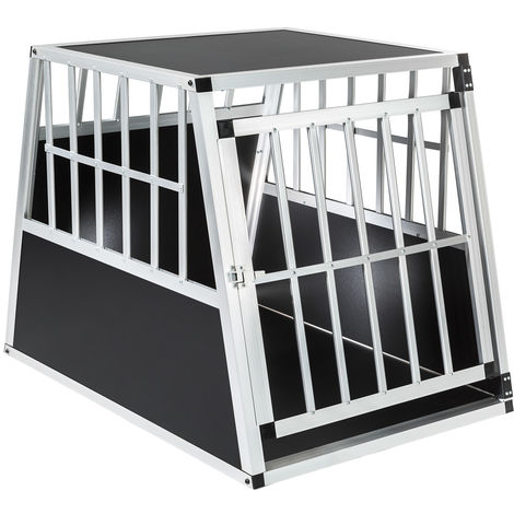 Cage de transport pour chien simple sécurisée avec dos incliné