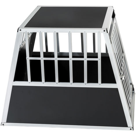 Cage de transport pour chien simple sécurisée avec dos incliné