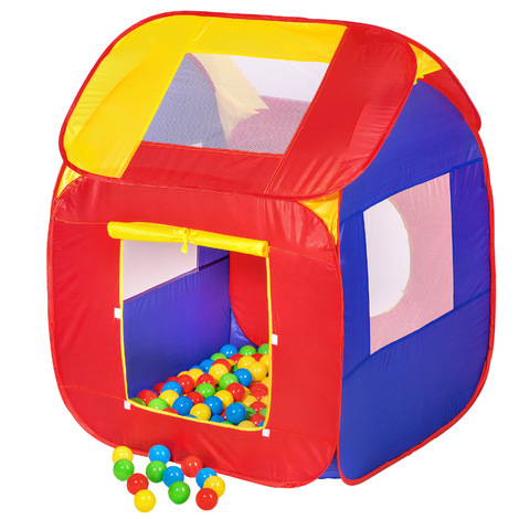 Tente de jeux enfants avec 200 Balles multi-colores et toit amovible