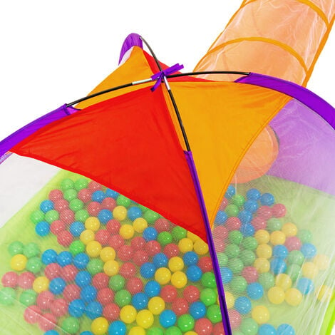 Tente de jeux enfants avec 200 Balles multi-colores et toit amovible