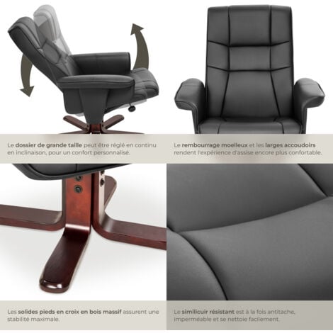 HOMCOM Fauteuil Salon Pivotant à 360°, Chaise Rembourrée En Chenille