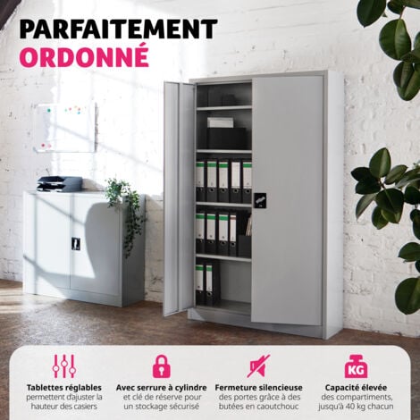 Armoire de classement en métal Verrouillable, deux clés incluses