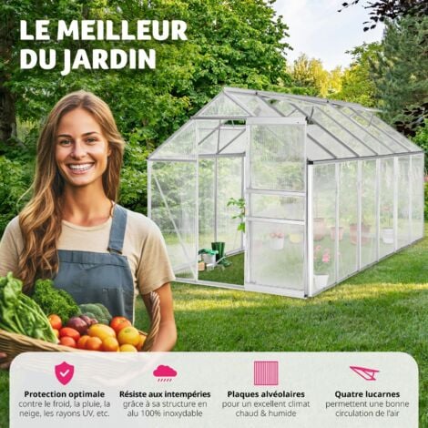 Serre 11,13 m³ 185 x 375 x 195 cm