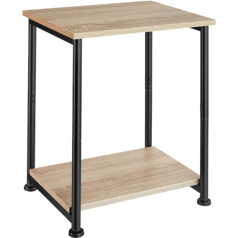 Table d'appoint Style industriel 38,5 x 30 51,5 cm bois clair (1/5)