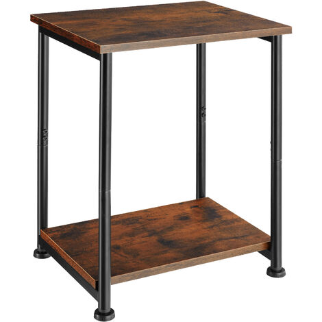 Table d'appoint Style industriel 38,5 x 30 51,5 cm bois foncé (1/5)