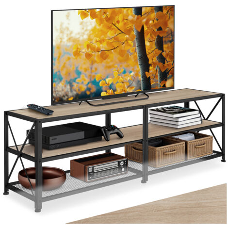 Meuble tv style industriel en panneau aggloméré bois clair (1/5)