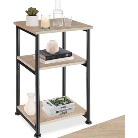 Table d'appoint Style industriel 34 x 30 59 cm bois clair (1/5)