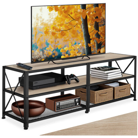 Meuble tv style industriel en panneau aggloméré bois clair (1/5)