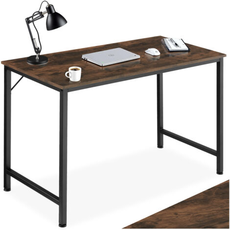 Bureau style industriel en panneau aggloméré bois foncé