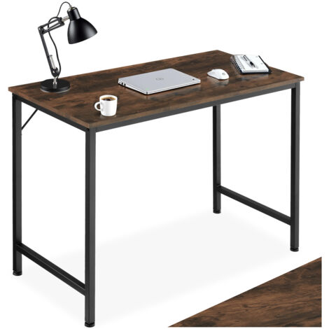 Bureau style industriel en panneau aggloméré bois foncé