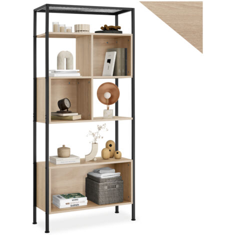 Étagère Style industriel anti-basculement 75x31x1705 cm bois clair (1/5)