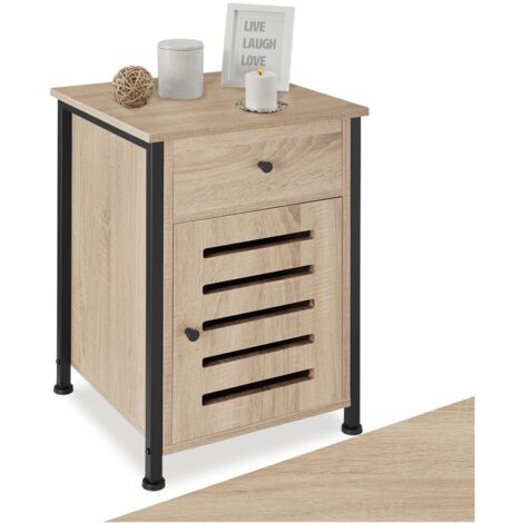 Table de chevet Style industriel 40 x 42 605 cm Bois clair (1/5)