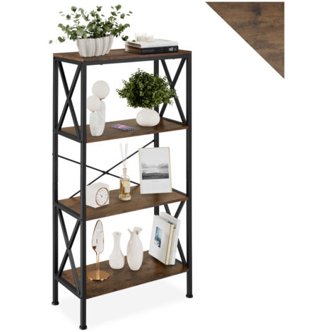Étagère style industriel antibasculement 615x315x1335 cm bois foncé (1/5)