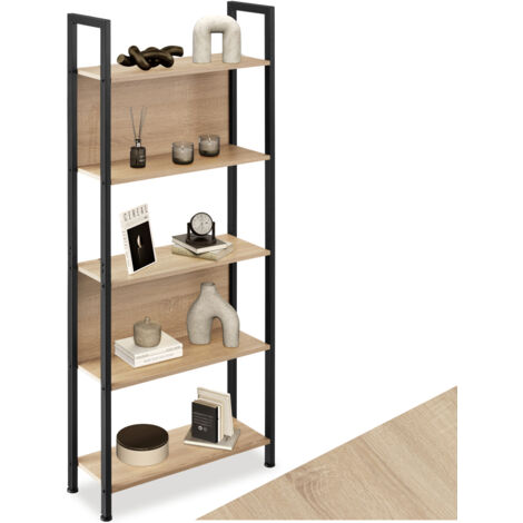 Étagère style industriel protection antibasculement incluse bois clair (1/5)