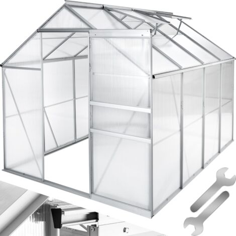 Serre de jardin 5,85 m³ sans fondation avec fenêtre en aluminium blanc