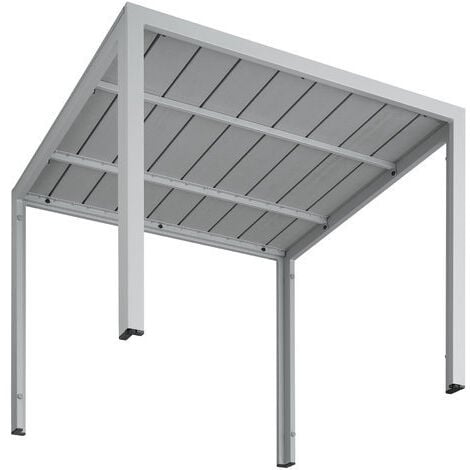 Table de jardin carrée MAREN pieds réglables 90 x 90 cm x 74,5 cm - argent