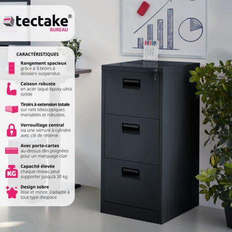 Armoire de classement en métal Verrouillable, deux clés incluses