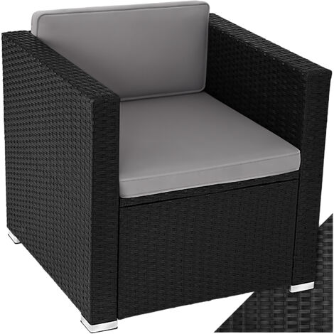 Fauteuil de jardin en rotin résistant idéal à combiner noir