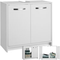 Meuble sous-lavabo spacieux avec capacité de charge 20 kg blanc