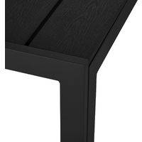 Table de Jardin Extérieure design Pieds réglables Cadre en Aluminium 150 cm x 90 cm x 74,5 cm Noir - noir