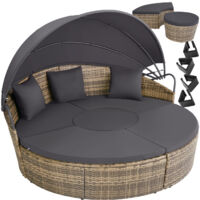 Bain de soleil rond au Design contemporain luxueux marron naturel