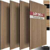Lot de 4 panneaux acoustiques aspect bois 110 x 50 1,8 cm