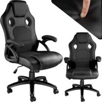 Chaise de bureau forme ergonomique en polyuréthane noir