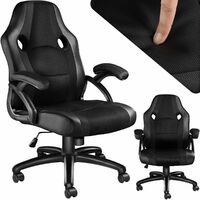 Chaise de bureau gaming ergonomique en cuir synthétique noir