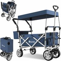 Chariot de jardin à main pliable Nico - remorque à main pliable, chariot de transport pliable, chariot de jardin 4 roues - bleu