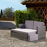 Canapé de jardin CORFOU modulable - table de jardin, mobilier de jardin, fauteuil de jardin - gris clair