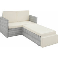 Canapé de jardin CORFOU modulable - table de jardin, mobilier de jardin, fauteuil de jardin - gris clair