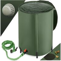 Tonneau récupérateur d'eau 250 L en polychlorure de vinyle vert