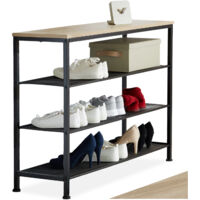 Étagère à chaussures Style industriel 100x305x725cm Bois clair