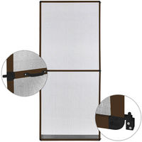 Moustiquaire pour porte cadre en aluminium ajustable 95 cm x 210 cm Marron - marron