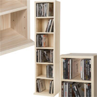 Étagère DVD CD panneau de fibres réglable 90x21x20cm marron hêtre