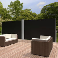 Brise Vue Rétractable de Balcon Jardin Terrasse Occultant Double en PVC et Aluminium 6 m x 1,6 m Noir