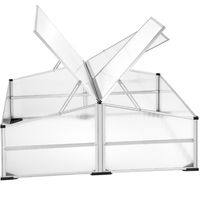 Mini Serre de Jardin Double en Aluminium 102 cm x 102 cm x 41 cm - blanc transparent