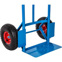 Diable de Transport à 2 Roues Gonflables Capacité 200 kg en Acier 119 cm x 55 cm x 44 cm Bleu - bleu