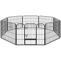 Enclos pour chien modulable 4 faces en acier gris
